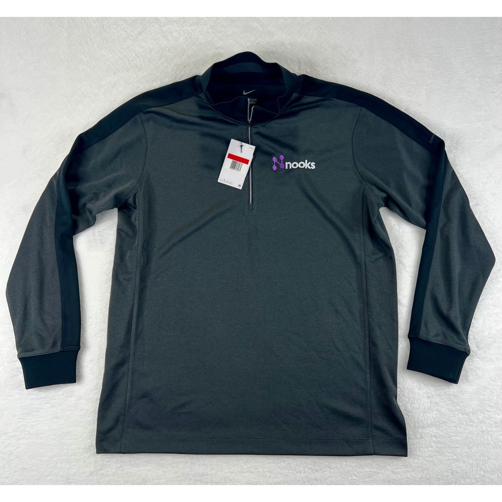 Nike Golf Quarter 1/2 Zip Pullover Men's Large Dark Gray Nooks 578673-032